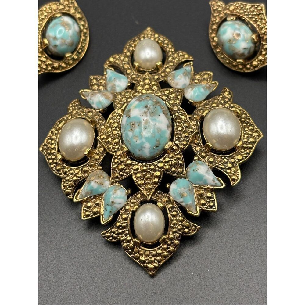 Sarah Coventry Brooch and Earring Set, Vintage, Remembrance, Convertible, pendan - Picture 2 of 8